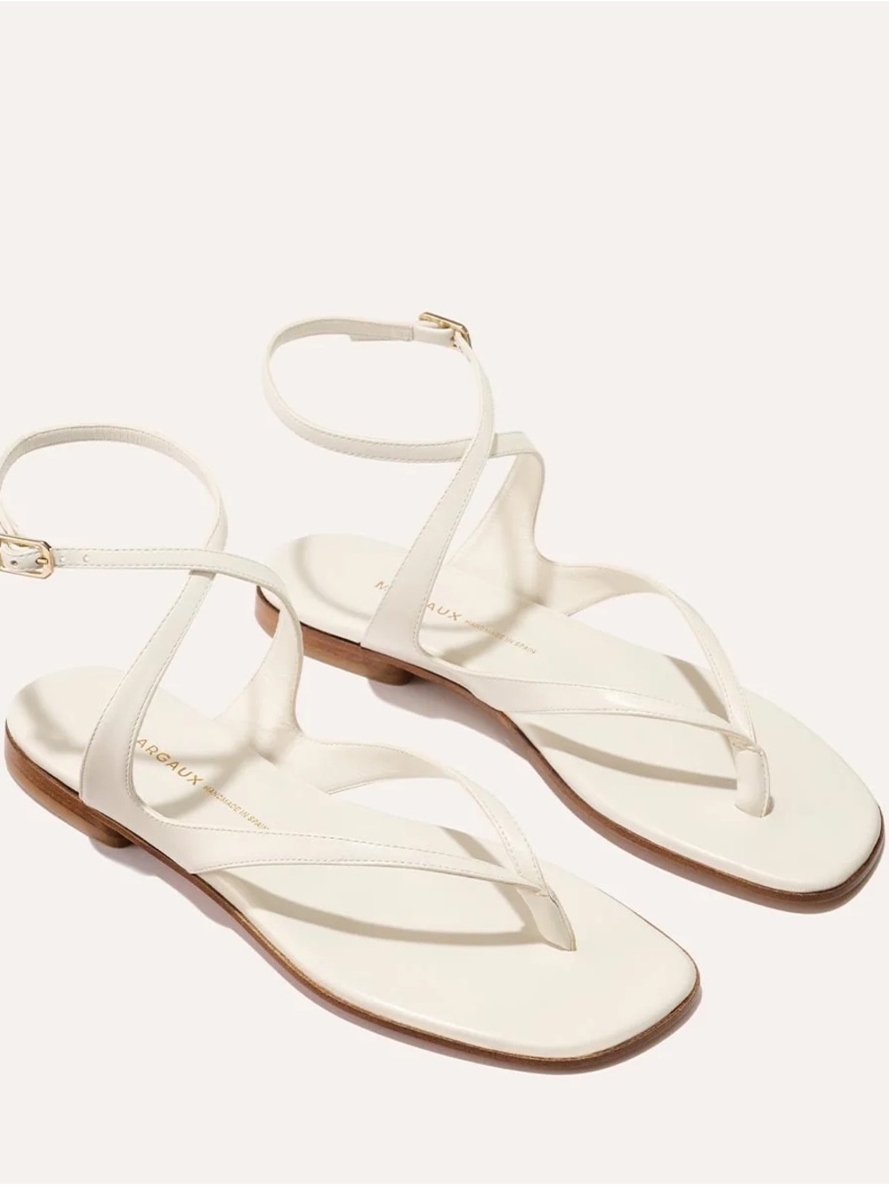 Margaux ivory Palermo Ankle-Wrap Sandals